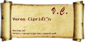 Veres Ciprián névjegykártya